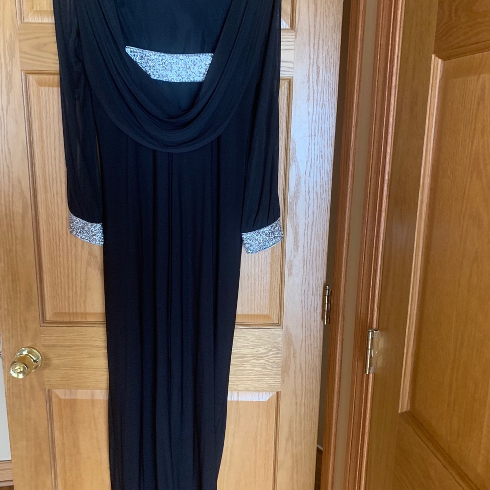Elegant long black dress.